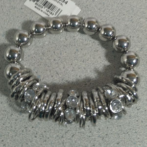 Silver tone and Genuine Crystal Bracelet